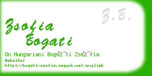 zsofia bogati business card